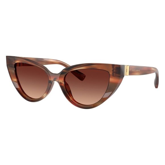 New Dolce & Gabbana Brown Cat Eye DG4497 3221/13 Sunglasses Women - Picture 1 of 6
